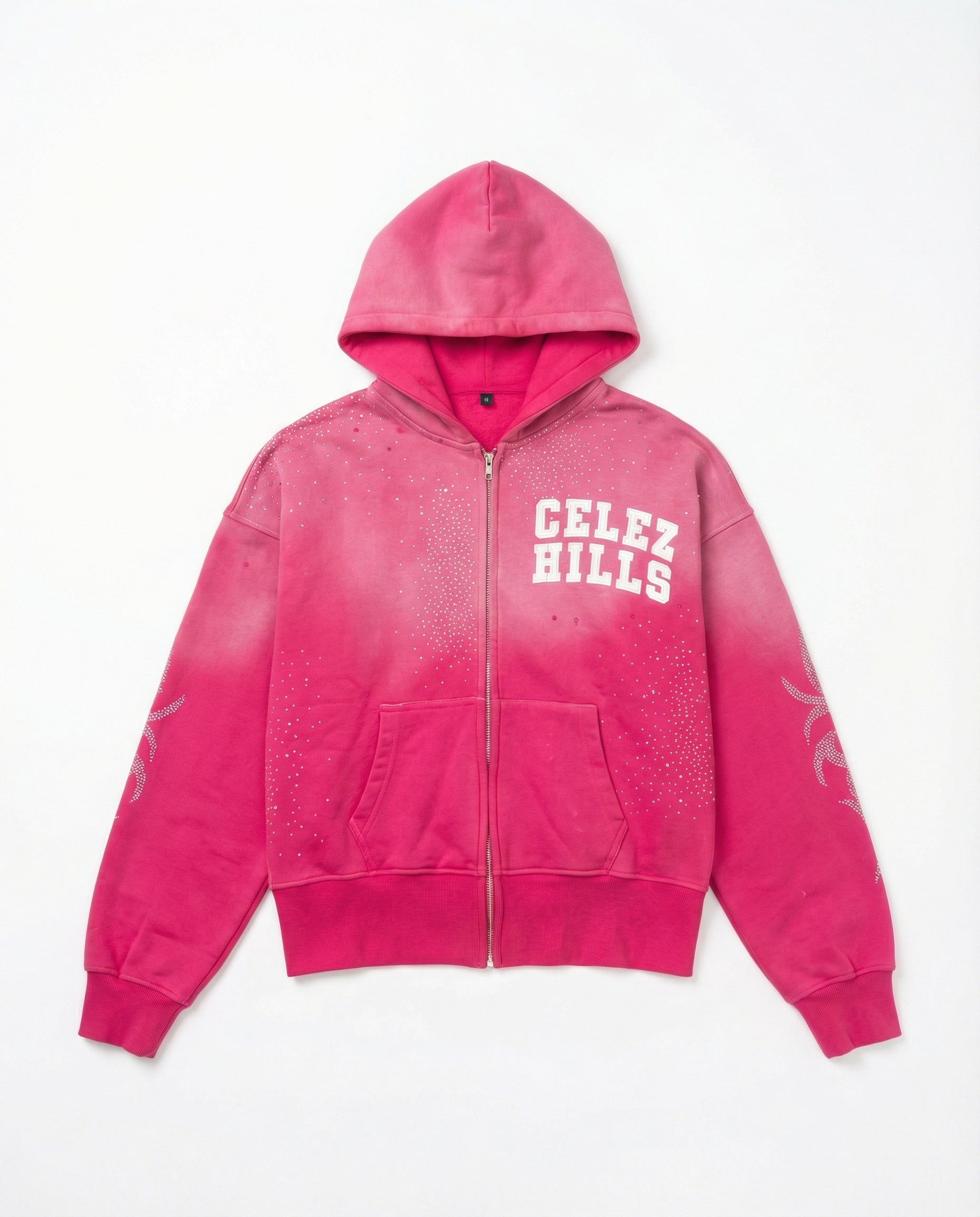 UNIVERSO PINK LEATHER LOGO HOODIE